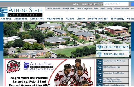 Athens State University Website
