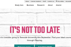 University of Teesside Website