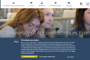 IMC University of Applied Sciences in Krems Website