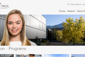 UMIT University for Health Sciences, Medical Informatics and Technology Website