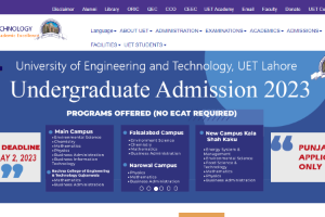 University of Engineering & Technology, Lahore Website