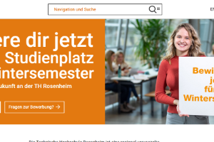 Rosenheim University of Applied Sciences Website