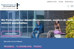 Southern Westphalia University of Applied Sciences Website