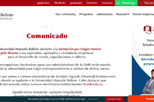 Manuela Beltrán University Website