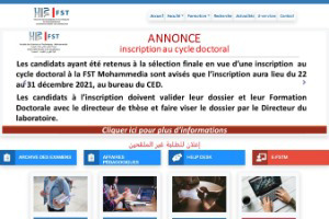 University Hassan II Mohammedia Faculty of Sciences and Techniques Website