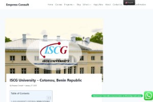 ISCG University Website