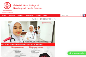 Oriental Nilam College of Nursing and Health Sciences Website