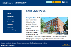 Kent State University at East Liverpool Website
