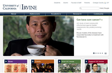 University of California, Irvine Website