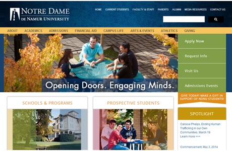 Notre Dame de Namur University Website