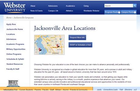 Webster University - Jacksonville Campus Website