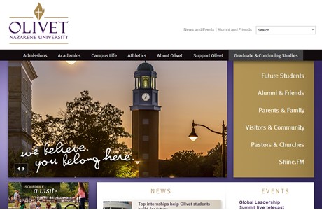 Olivet Nazarene University Website