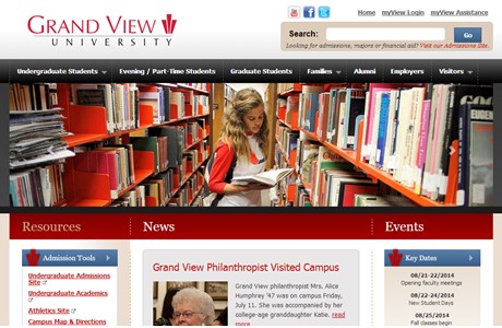 Grand View University Website