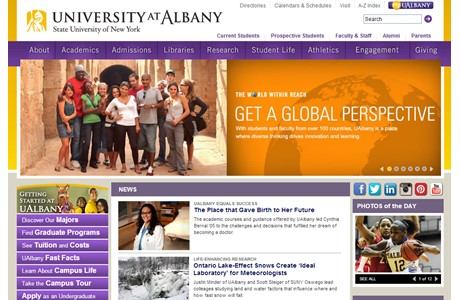 University at Albany, State University of New York Website