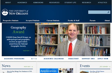 University of New Orleans Website