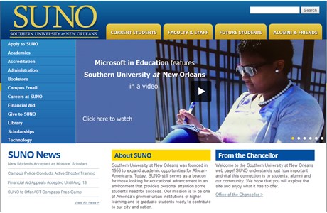 Southern University at New Orleans Website