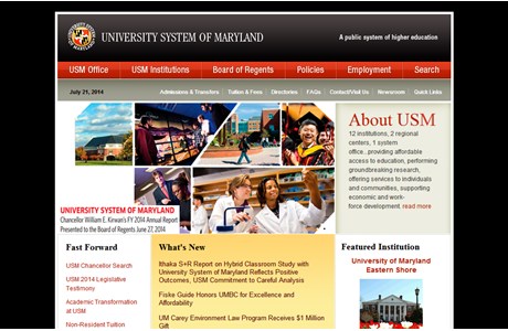 University System of Maryland Website