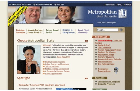 Metropolitan State University Website
