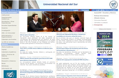National University of the South Website