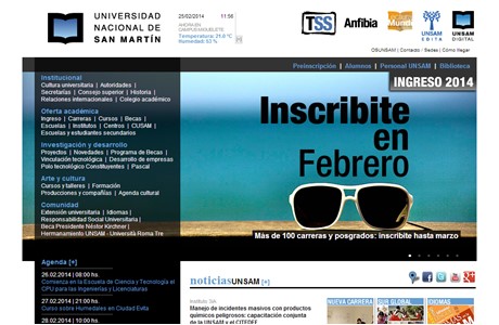 National University of San Martín Website