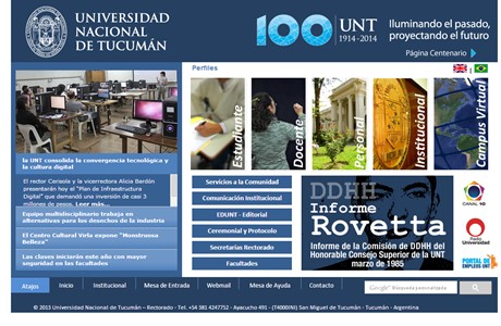 National University of Tucumán Website