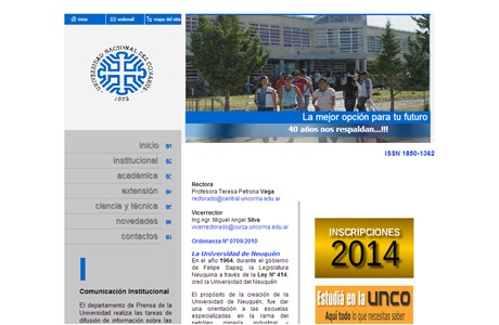 National University of Comahue Website
