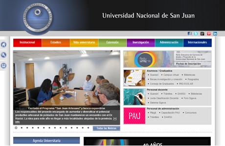 National University of San Juan Website