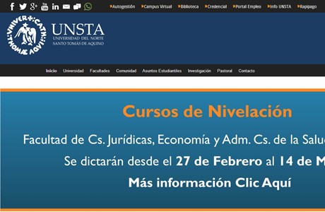 North University of Santo Tomás de Aquino Website