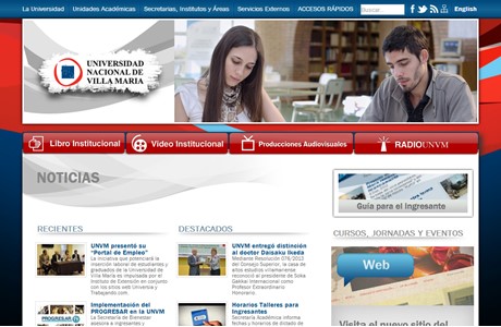 National University of Villa María Website