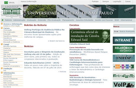 Federal University of São Paulo Website