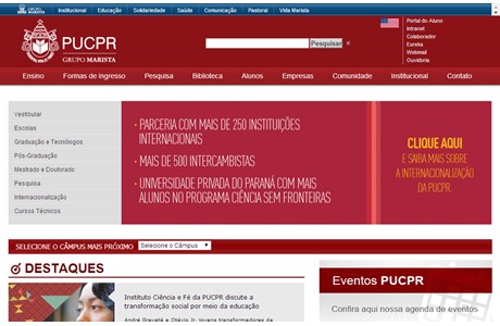 Pontifical Catholic University of Paraná Website
