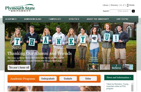 Plymouth State University Website