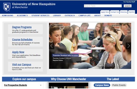 University of New Hampshire at Manchester Website