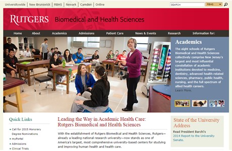 Rutgers Biomedical and Health Sciences Website