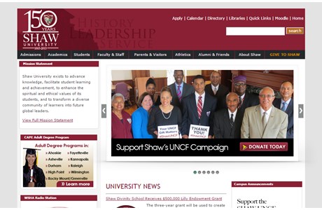 Shaw University Website