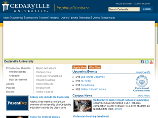 Cedarville University Website