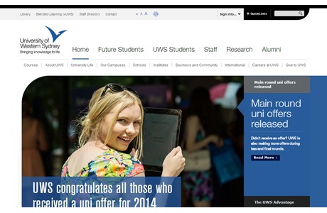 University of Western Sydney Website