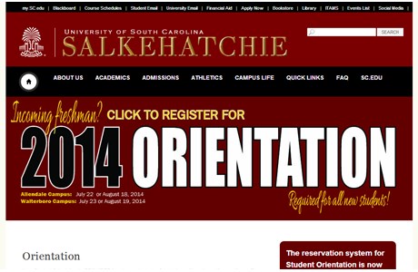 University of South Carolina Salkehatchie Website