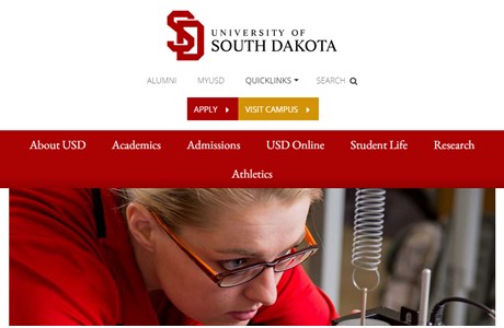 University of South Dakota Website