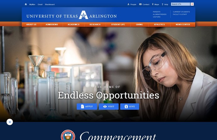 The University of Texas at Arlington Website