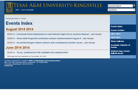 Texas A&M University-Kingsville Website
