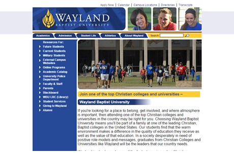 Wayland Baptist University Website