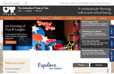 The University of Texas at Tyler Website