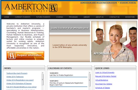 Amberton University Website