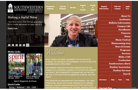 Southwestern Adventist University Website