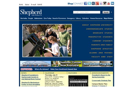 Shepherd University Website