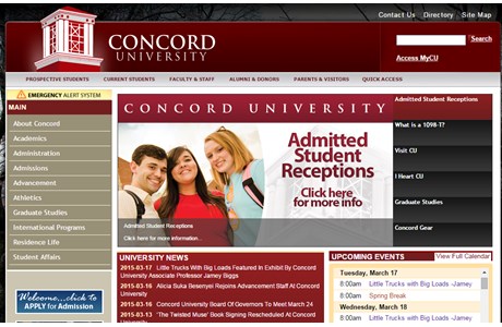 Concord University Website