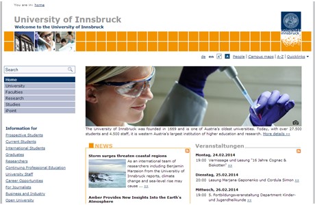 University of Innsbruck Website