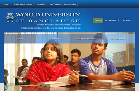 World University of Bangladesh Website