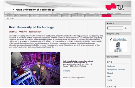 Graz University of Technology Website